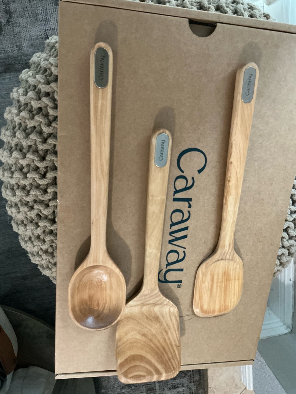 Caraway Natural Wood Serving Utensil Set — Light Wood
